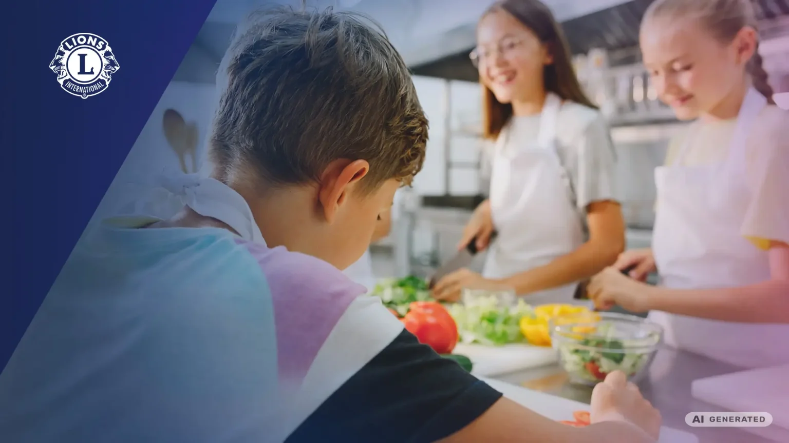 Lions kochen mit Kindern im Kinderheim
