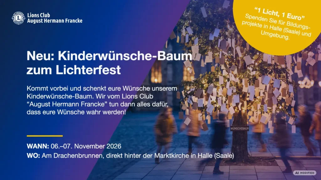 Banner Kinderwünsche-Baum zum Lichterfest