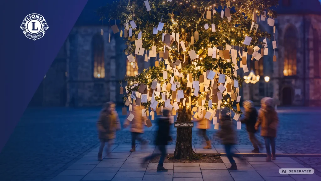 Kinderwünsche-Baum zum Lichterfest. Damit Gutes in Erfüllung geht. Lions Club AHF